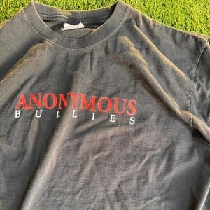 Anonymous Bullies Shirt Mens XL Black Pit Bull Dog Graphic Front Back